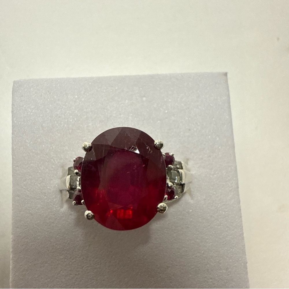 Ruby Ring,  925 Sterling Silver, July Birthstone, Silver Ring, Lab Created Ruby